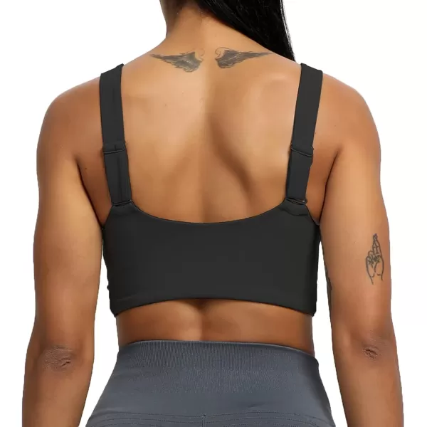 Aoxjox Womens Workout Sports Bras Fitness Backless Padded Lilian Adjust Straps Bra Yoga Crop Tank TopBlack