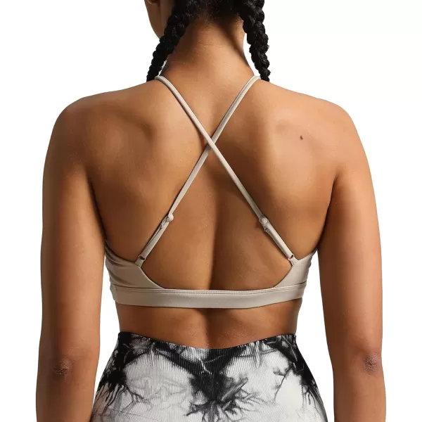 Aoxjox Womens Workout Sports Bras Jamie Deep V Fitness Backless Padded Training Gym Bra Yoga Crop Tank TopMink