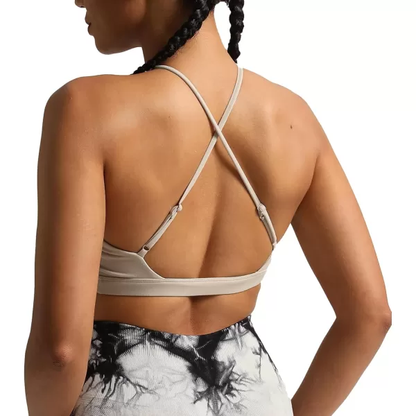 Aoxjox Womens Workout Sports Bras Jamie Deep V Fitness Backless Padded Training Gym Bra Yoga Crop Tank TopMink