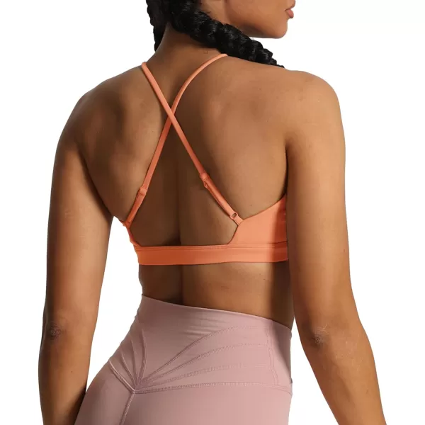 Aoxjox Womens Workout Sports Bras Jamie Deep V Fitness Backless Padded Training Gym Bra Yoga Crop Tank TopPapaya