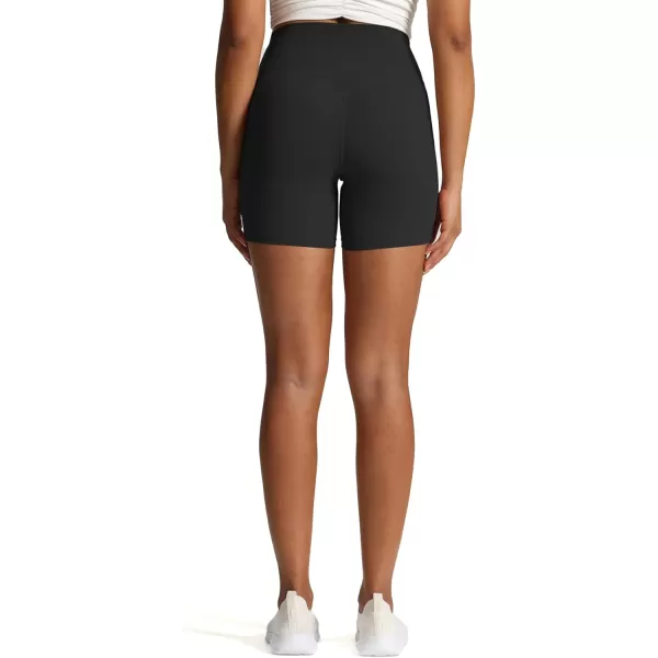 Aoxjox Workout Biker Shorts for Women Tummy Control High Waisted Exercise Geo Gym Yoga Shorts 6quotBlack