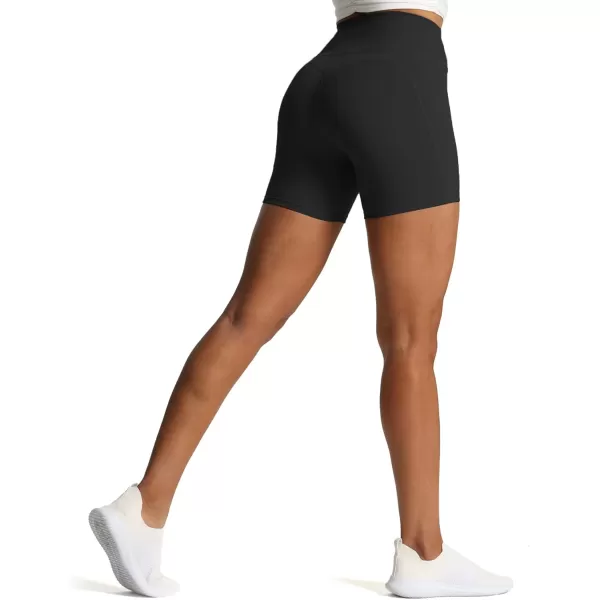 Aoxjox Workout Biker Shorts for Women Tummy Control High Waisted Exercise Geo Gym Yoga Shorts 6quotBlack