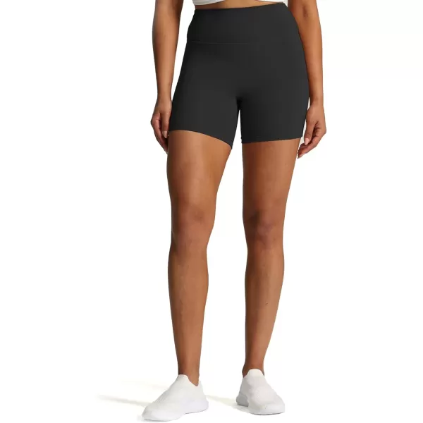 Aoxjox Workout Biker Shorts for Women Tummy Control High Waisted Exercise Geo Gym Yoga Shorts 6quotBlack