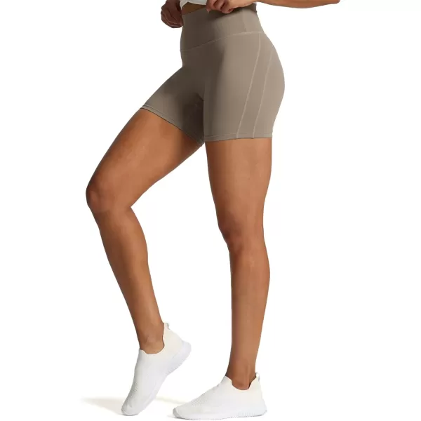 Aoxjox Workout Biker Shorts for Women Tummy Control High Waisted Exercise Geo Gym Yoga Shorts 6quotDriftwood