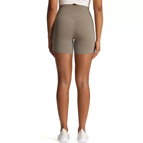 Aoxjox Workout Biker Shorts for Women Tummy Control High Waisted Exercise Geo Gym Yoga Shorts 6quotDriftwood