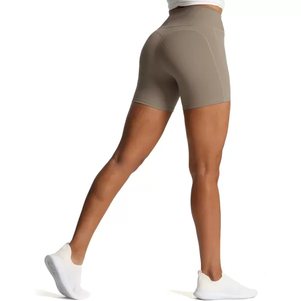 Aoxjox Workout Biker Shorts for Women Tummy Control High Waisted Exercise Geo Gym Yoga Shorts 6quotDriftwood