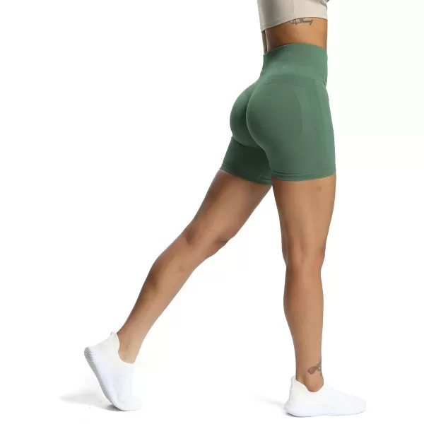 Aoxjox Workout Seamless Biker Shorts for Women High Waisted Exercise Athletic Gym Fitness Yoga Contour Sculpt Shorts 6quotDark Forest