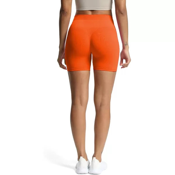Aoxjox Workout Seamless Biker Shorts for Women High Waisted Exercise Athletic Gym Fitness Yoga Contour Sculpt Shorts 6quotFirecracker