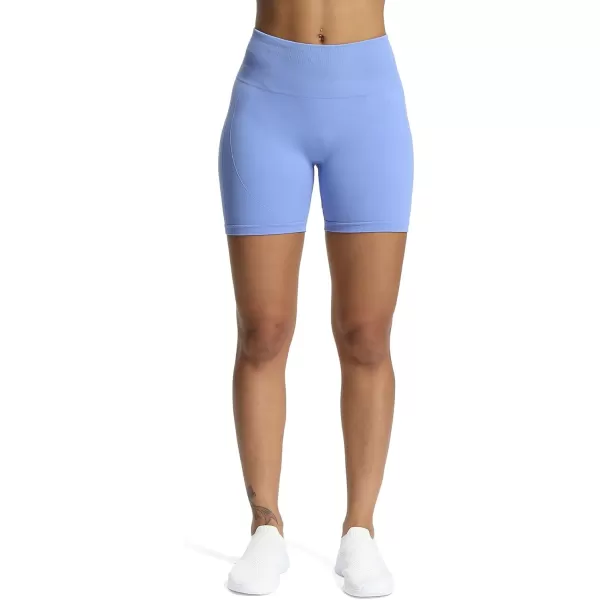 Aoxjox Workout Seamless Biker Shorts for Women High Waisted Exercise Athletic Gym Fitness Yoga Contour Sculpt Shorts 6quotPersian Blue