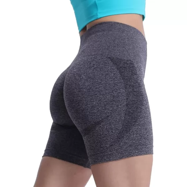Aoxjox Contour Seamless Shorts for Women High Waist Workout Shorts Gym Biker Shorts Booty Running Yoga Shorts 5quotDark Coffee Marl