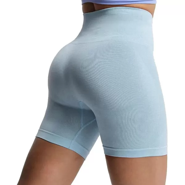 Aoxjox Contour Seamless Shorts for Women High Waist Workout Shorts Gym Biker Shorts Booty Running Yoga Shorts 5quotKentucky Blue Marl
