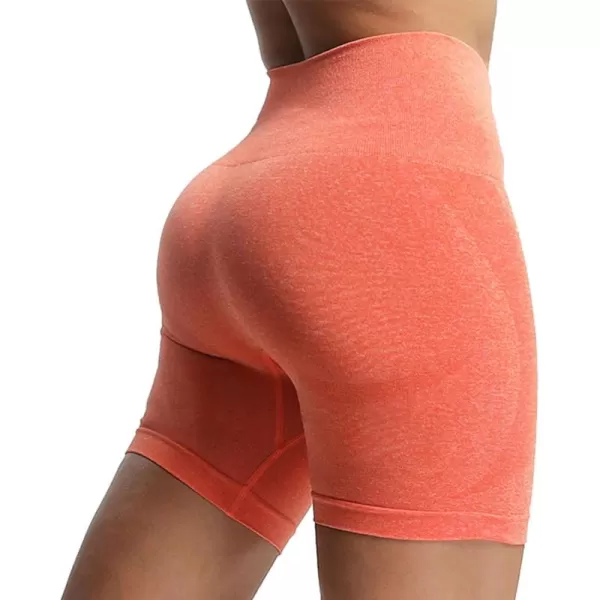 Aoxjox Contour Seamless Shorts for Women High Waist Workout Shorts Gym Biker Shorts Booty Running Yoga Shorts 5quotPersimmon Marl