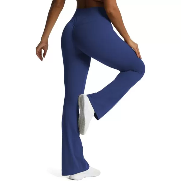 Aoxjox Flare Leggings for Women Trinity Tummy Control High Waisted Wide Leg Yoga PantsBellwether Blue