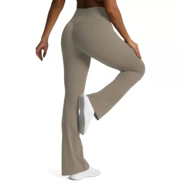 Aoxjox Flare Leggings for Women Trinity Tummy Control High Waisted Wide Leg Yoga PantsDriftwood