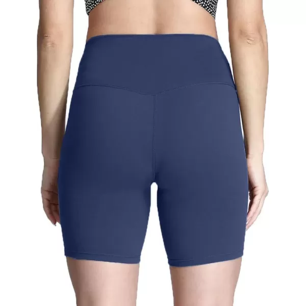 Aoxjox Metamorph Workout Biker Shorts for Women Tummy Control High Waisted Athletic Gym Running Deep V Yoga Shorts 6quotActive Navy