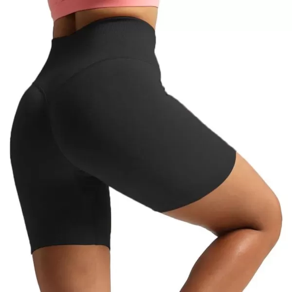 Aoxjox Metamorph Workout Biker Shorts for Women Tummy Control High Waisted Athletic Gym Running Deep V Yoga Shorts 6quotBlack Marl