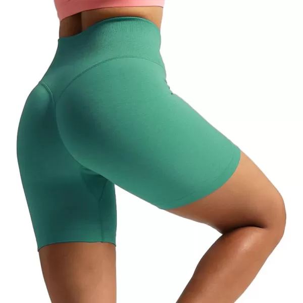 Aoxjox Metamorph Workout Biker Shorts for Women Tummy Control High Waisted Athletic Gym Running Deep V Yoga Shorts 6quotBlue Turquoise Marl