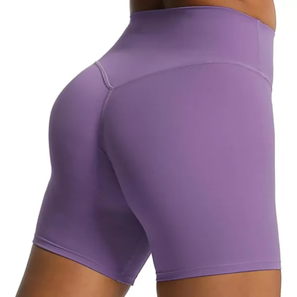 Aoxjox Metamorph Workout Biker Shorts for Women Tummy Control High Waisted Athletic Gym Running Deep V Yoga Shorts 6quotChive Blossom
