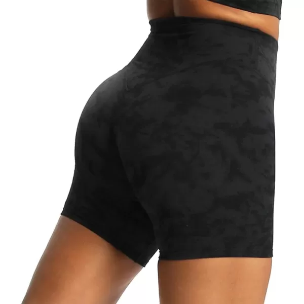 Aoxjox Metamorph Workout Biker Shorts for Women Tummy Control High Waisted Athletic Gym Running Deep V Yoga Shorts 6quotCloud Black