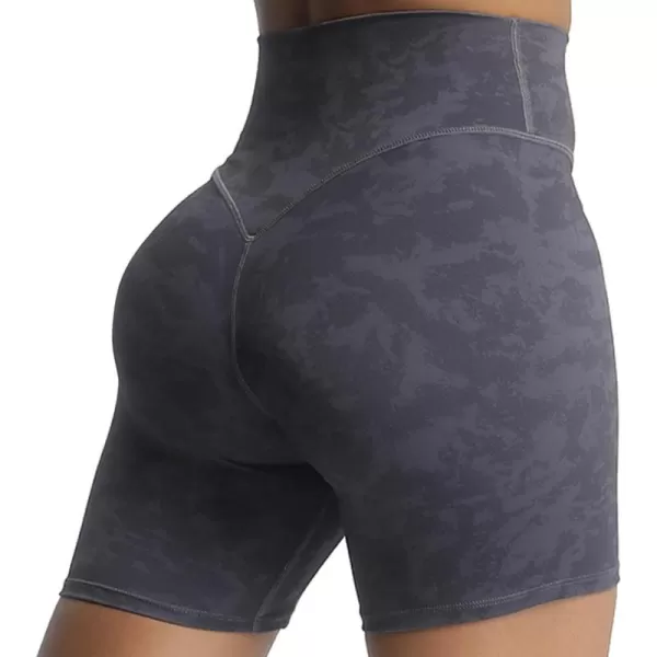 Aoxjox Metamorph Workout Biker Shorts for Women Tummy Control High Waisted Athletic Gym Running Deep V Yoga Shorts 6quotCloud Navy