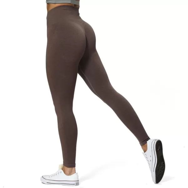 Aoxjox Scrunch Seamless Leggings for Women High Waisted Tummy Control 20 Smile Contour Workout Leggings Yoga Pants 24quotFudge Coffee Marlscrunch