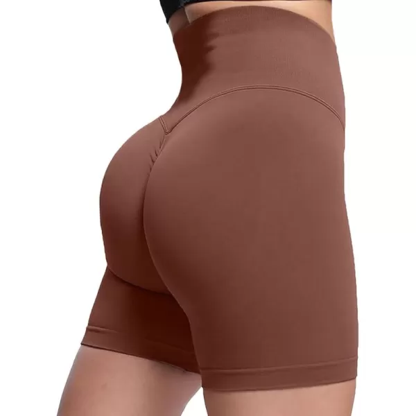 Aoxjox Scrunch Workout Shorts for Women Seamless TieDye Butt Lifting Short Gym Running Active Exercise Fitness Yoga Shorts2 Dandelion Brown Thin Scrunch Version