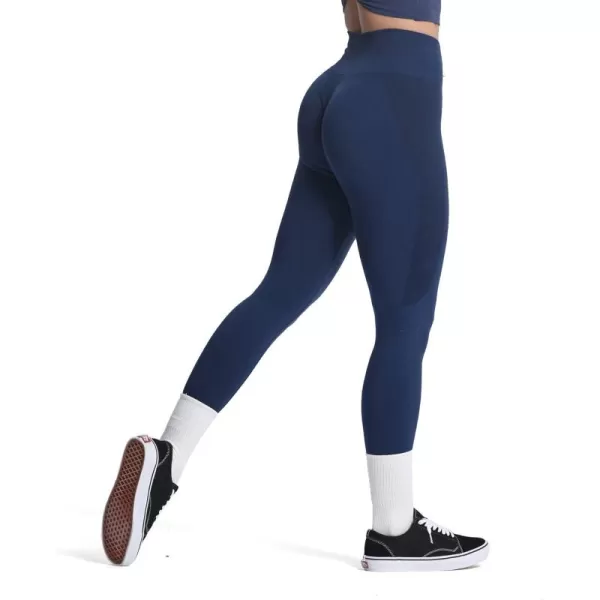 Aoxjox Seamless Scrunch Legging for Women Asset Tummy Control Workout Gym Fitness Sport Active Yoga Pants 22A Tuxedo Navy
