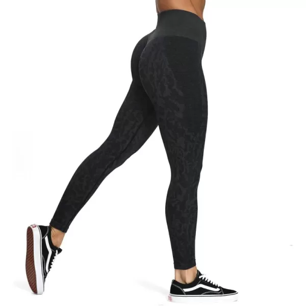 Aoxjox Seamless Scrunch Legging for Women Asset Tummy Control Workout Gym Fitness Sport Active Yoga Pants 22Black Butterfly Camo