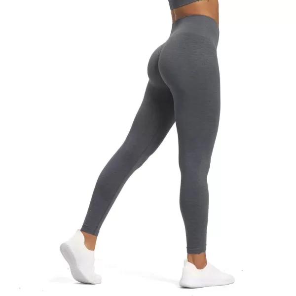 Aoxjox Seamless Scrunch Legging for Women Asset Tummy Control Workout Gym Fitness Sport Active Yoga Pants 22Dark Grey Marl