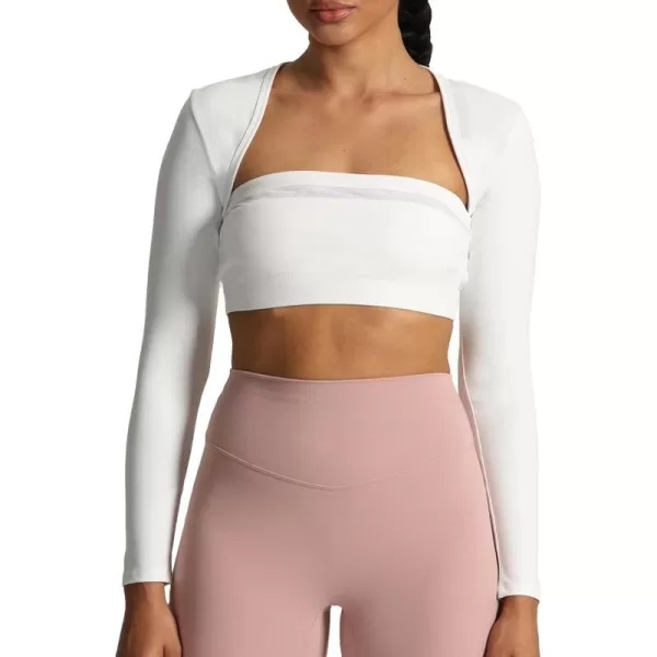 Aoxjox Womens Long Sleeve Open Front Bolero Shrug Crop Top CardiganWhite