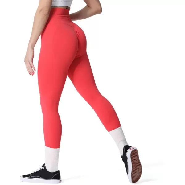 Aoxjox Womens Scrunch Butt Lifting Seamless Leggings Booty High Waisted Workout Yoga PantsA Peach Pink
