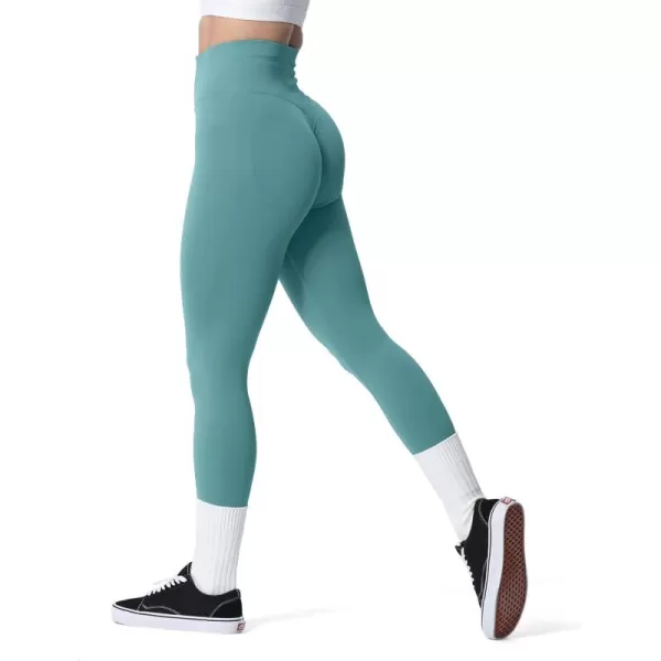 Aoxjox Womens Scrunch Butt Lifting Seamless Leggings Booty High Waisted Workout Yoga PantsA Sage Green