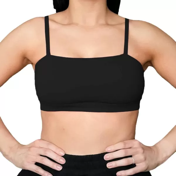 Aoxjox Womens Workout Bandeau Sports Bras Training Fitness Running Yoga Crop Tank Top1 Black