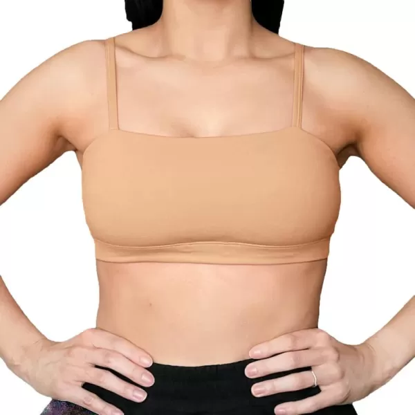 Aoxjox Womens Workout Bandeau Sports Bras Training Fitness Running Yoga Crop Tank TopLight Brown