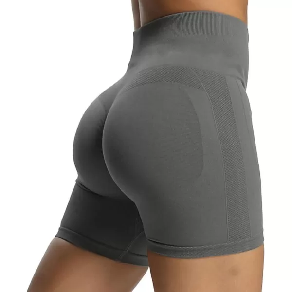 Aoxjox Workout Seamless Biker Shorts for Women High Waisted Exercise Athletic Gym Fitness Yoga Contour Sculpt Shorts 6quotShadow Grey
