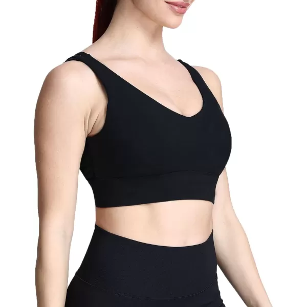 Aoxjox Caged Sports Bras for Women High Impact Fitness Running MultiCross Back Training Yoga Crop Tank Workout TopsBlack