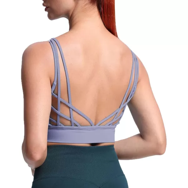 Aoxjox Caged Sports Bras for Women High Impact Fitness Running MultiCross Back Training Yoga Crop Tank Workout TopsLazuli