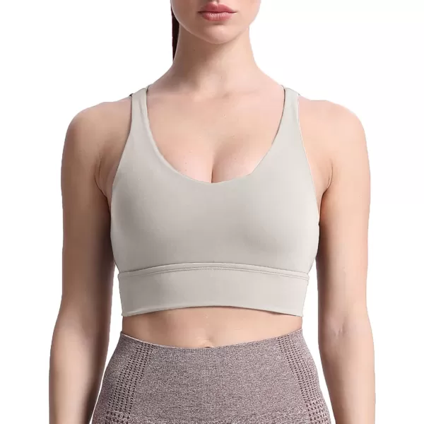 Aoxjox Caged Sports Bras for Women High Impact Fitness Running MultiCross Back Training Yoga Crop Tank Workout TopsMink