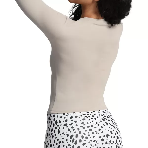 Aoxjox Long Sleeve Crop Top Crop Lengths for Women Classic Longline Workout Crop T Shirt Top Crop LengthMink