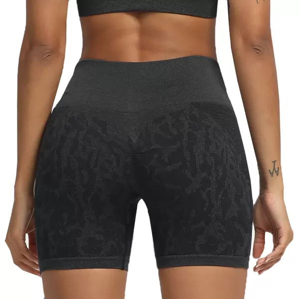 Aoxjox Scrunch Workout Shorts for Women Seamless Asset Butt Lifting Short Gym Running Active Exercise Fitness Yoga Shorts 5quot2 Black Butterfly Camo