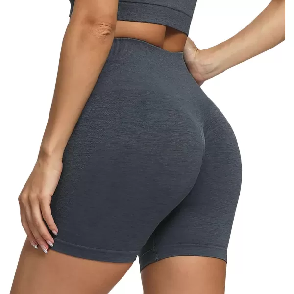 Aoxjox Scrunch Workout Shorts for Women Seamless Asset Butt Lifting Short Gym Running Active Exercise Fitness Yoga Shorts 5quot2 Turbulence Grey Marl