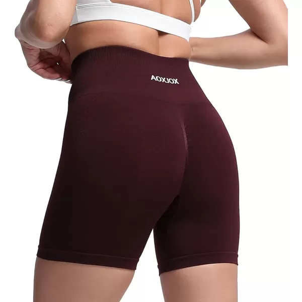 Aoxjox Scrunch Workout Shorts for Women Seamless Asset Butt Lifting Short Gym Running Active Exercise Fitness Yoga Shorts 5quotBlack Berry Marl