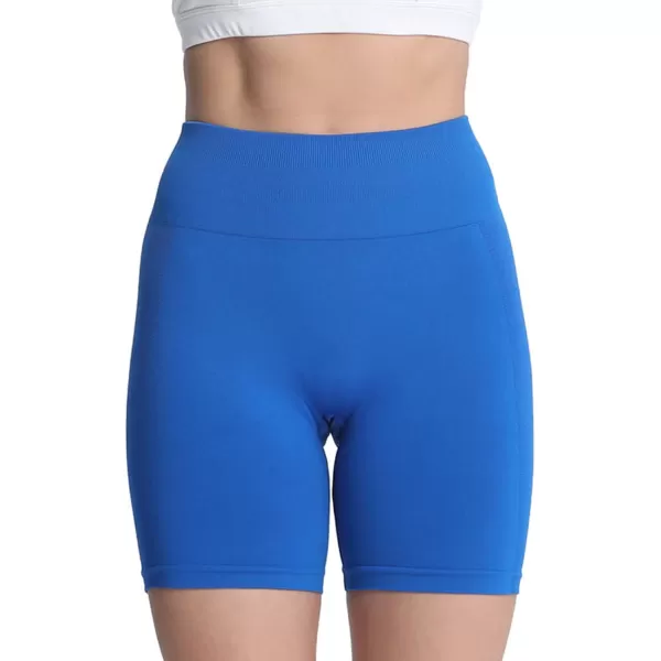 Aoxjox Scrunch Workout Shorts for Women Seamless Asset Butt Lifting Short Gym Running Active Exercise Fitness Yoga Shorts 5quotBlue
