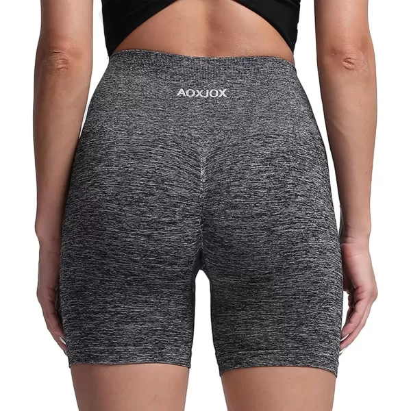 Aoxjox Scrunch Workout Shorts for Women Seamless Asset Butt Lifting Short Gym Running Active Exercise Fitness Yoga Shorts 5quotCharcoal Grey Marl