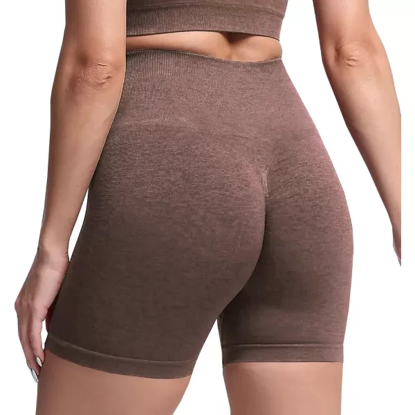 Aoxjox Scrunch Workout Shorts for Women Seamless Asset Butt Lifting Short Gym Running Active Exercise Fitness Yoga Shorts 5quotFudge Coffee Marl