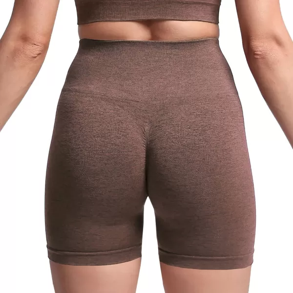 Aoxjox Scrunch Workout Shorts for Women Seamless Asset Butt Lifting Short Gym Running Active Exercise Fitness Yoga Shorts 5quotFudge Coffee Marl