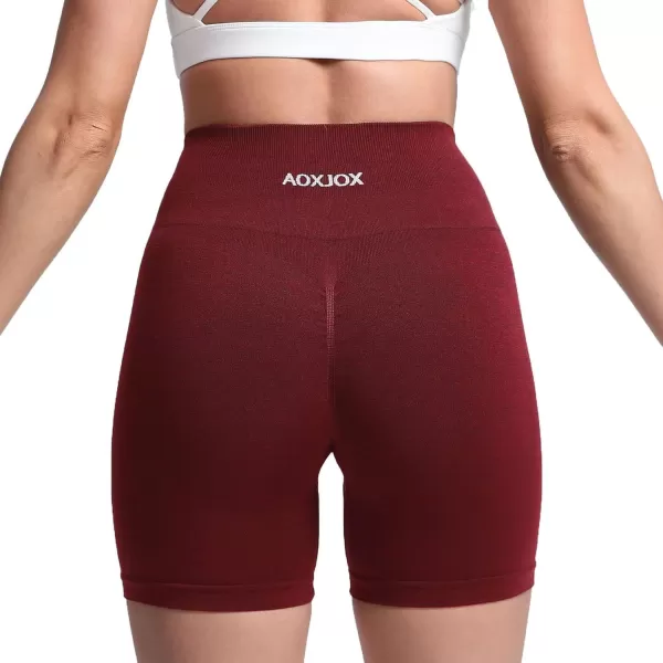 Aoxjox Scrunch Workout Shorts for Women Seamless Asset Butt Lifting Short Gym Running Active Exercise Fitness Yoga Shorts 5quotJam Red Marl