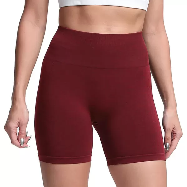 Aoxjox Scrunch Workout Shorts for Women Seamless Asset Butt Lifting Short Gym Running Active Exercise Fitness Yoga Shorts 5quotJam Red Marl