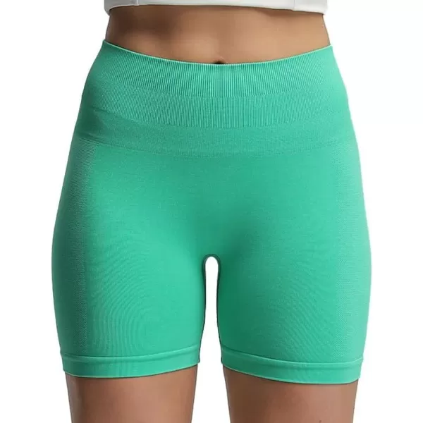 Aoxjox Scrunch Workout Shorts for Women Seamless Asset Butt Lifting Short Gym Running Active Exercise Fitness Yoga Shorts 5quotMint Leaf