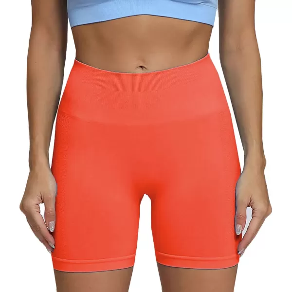 Aoxjox Scrunch Workout Shorts for Women Seamless Asset Butt Lifting Short Gym Running Active Exercise Fitness Yoga Shorts 5quotPersimmon